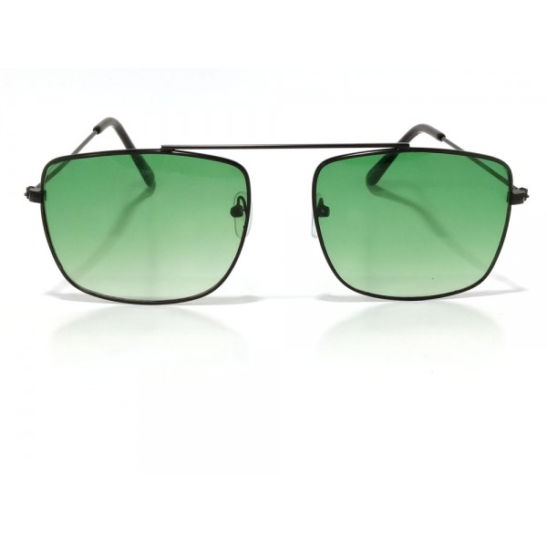 Vision Plus Black With Green Half Rim Wayfarer Sunglasses