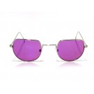 Vision Plus Silver With Pink Half Rim Round Sunglasses