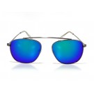 Vision Plus Grey With Blue Half Rim Wayfarer Sunglasses