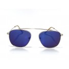 Vision Plus Silver With Blue Half Rim Wayfarer Sunglasses