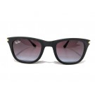 Vision Plus Black With Gold Full Rim Wayfarer Sunglasses