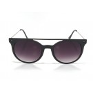 Vision Plus Black With Grey Half Rim Round Sunglasses