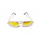 Vision Plus Gold Yellow Full Rim Aviator Sunglasses