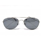 Vision Plus Silver Grey Half Rim Aviator Sunglasses