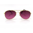 Vision Plus Gold With Maroon Half Rim Aviator Sunglasses