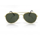Vision Plus Gold With Grey Half Rim Aviator Sunglasses