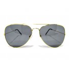 Vision Plus Gold Grey Half Rim Aviator Sunglasses