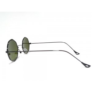 Vision Plus Black With Blue Half Rim Round Sunglasses