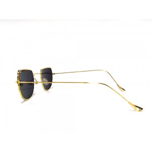 Vision Plus Gold With Green Half Rim Round Sunglasses