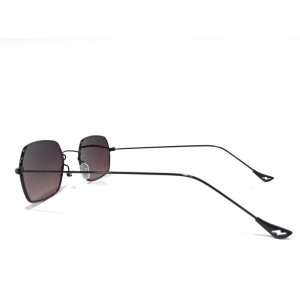 Vision Plus Black With Blue Half Rim Round Sunglasses