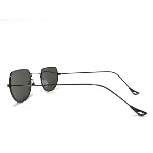 Vision Plus Black With Blue Half Rim Round Sunglasses