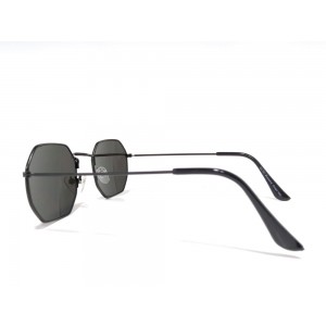 Vision Plus Black With Blue Half Rim Round Sunglasses
