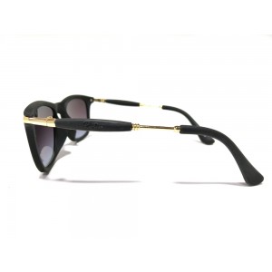 Vision Plus Black With Gold Full Rim Wayfarer Sunglasses