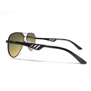 Vision Plus Black With Grey Half Rim Aviator Sunglasses