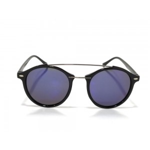 Vision Plus Black With Grey Full Rim Round Sunglasses