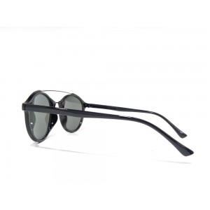 Vision Plus Black With Grey Full Rim Round Sunglasses