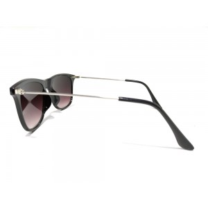 Vision Plus Black With Silver Full Rim Wayfarer Sunglasses