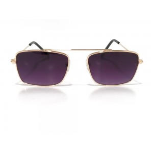 Vision Plus Gold With Maroon Half Rim Wayfarer Sunglasses