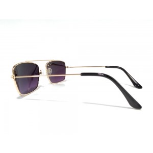Vision Plus Gold With Maroon Half Rim Wayfarer Sunglasses