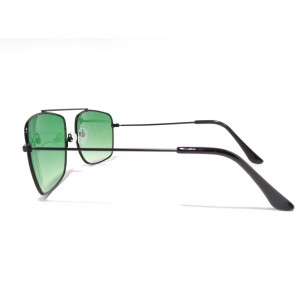 Vision Plus Black With Green Half Rim Wayfarer Sunglasses