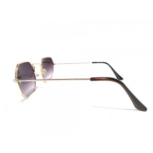 Vision Plus Gold Half Rim Round Sunglasses