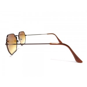 Vision Plus Brown Half Rim Round Sunglasses