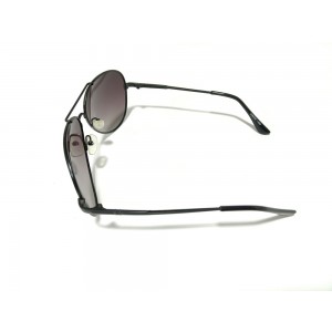 Vision Plus Black Grey Full Rim Aviator Sunglasses