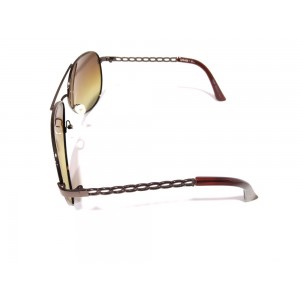 Vision Plus Brown Full Rim Aviator Sunglasses