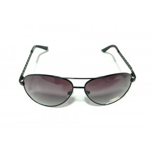 Vision Plus Black Grey Full Rim Aviator Sunglasses