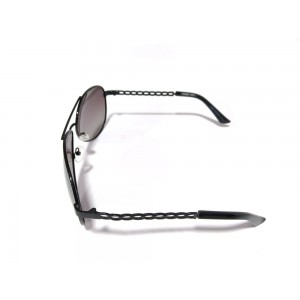 Vision Plus Black Grey Full Rim Aviator Sunglasses