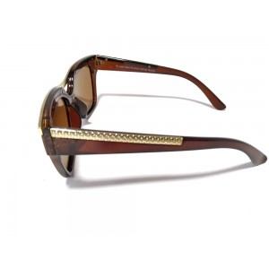 Vision Plus Gold Brown Full Rim Wayfarer Sunglasses