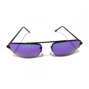 Vision Plus Black Blue Half Rim Rectangle Sunglasses