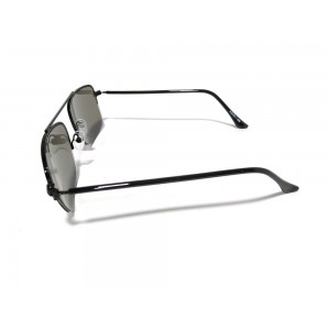 Vision Plus Black Blue Half Rim Rectangle Sunglasses