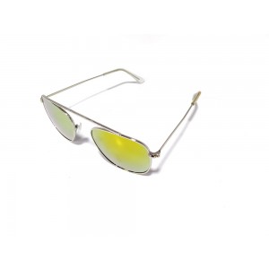 Vision Plus Silver Yellow Full Rim Aviator Sunglasses