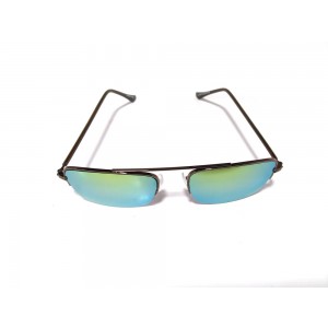 Vision Plus Green Yellow Mirrror Half Rim Rectangle Sunglasses