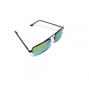Vision Plus Green Yellow Mirrror Half Rim Rectangle Sunglasses