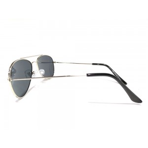Vision Plus Silver Grey Half Rim Aviator Sunglasses