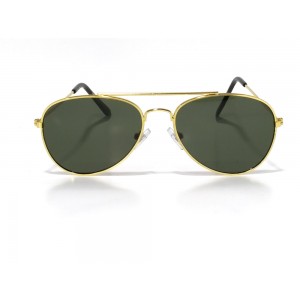 Vision Plus Gold With Grey Half Rim Aviator Sunglasses