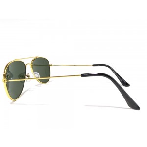 Vision Plus Gold With Grey Half Rim Aviator Sunglasses