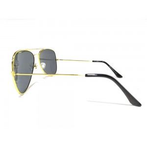 Vision Plus Gold Grey Half Rim Aviator Sunglasses