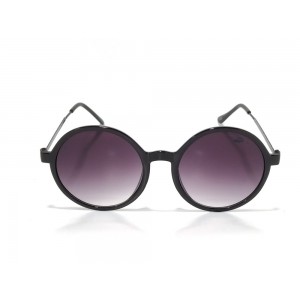 Vision Plus Black With Grey Full Rim Round Sunglasses